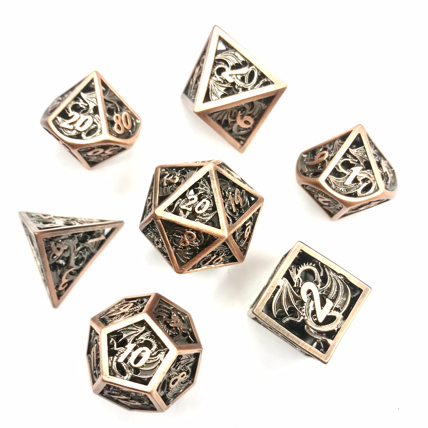Hollow Metal Copper Dragon Dice The Dragon Wagon