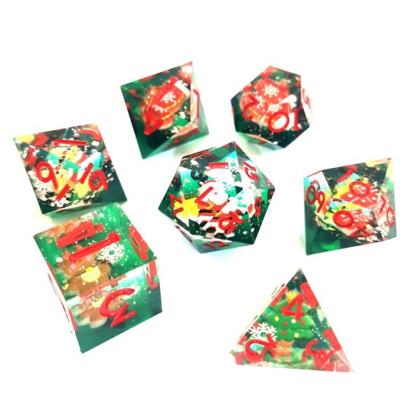 'Mr. Green Christmas' Sharp Edge Dice - Image 2