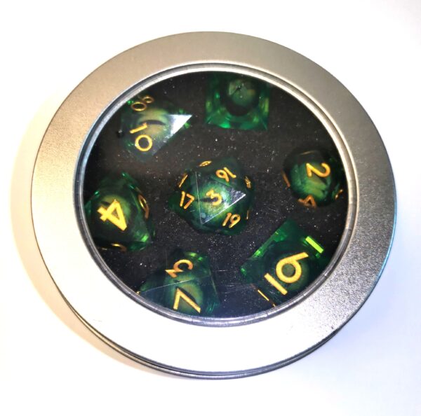 Green Dragon Eyeball Liquid Core Dice - Image 5