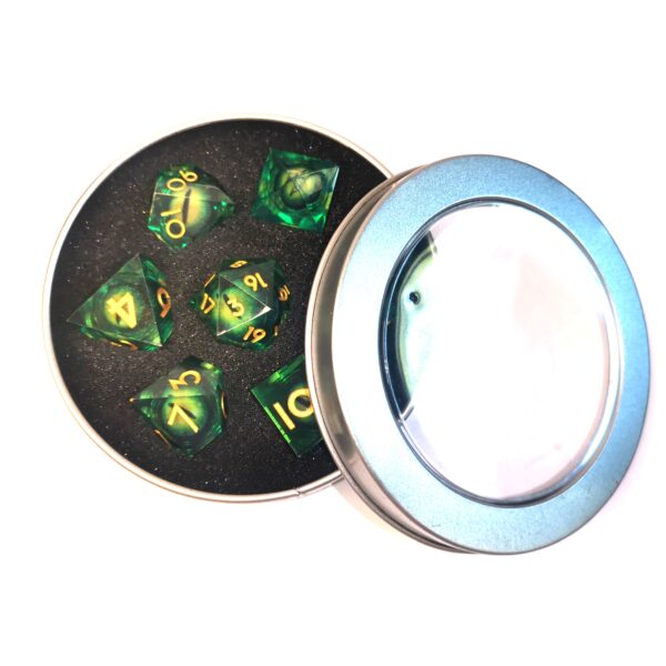Green Dragon Eyeball Liquid Core Dice - Image 4