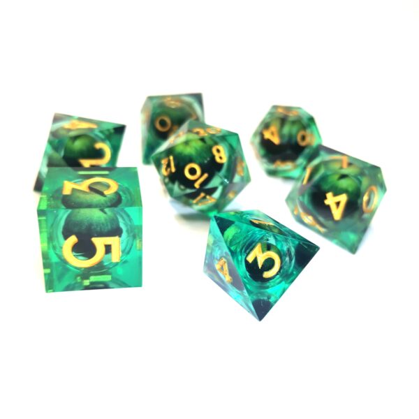 Green Dragon Eyeball Liquid Core Dice - Image 3